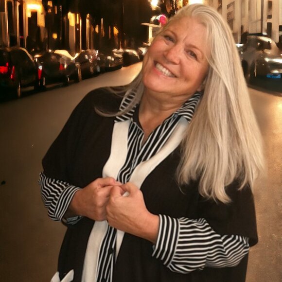 Karl Lagerfeld Paris Black W/Cream Trim Knit Open Cardigan Sweater Size OS - Picture 7 of 8